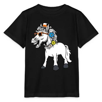 Pferd Diva Star Pferde Lady Sternchen Gaul Reiter - Stanley/Stella Kinder T-Shirt MINI CREATOR  - Schwarz - Vorne - Mikhail (115cm)