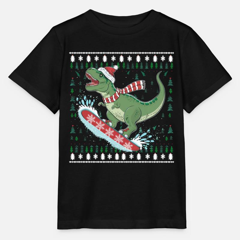 Dinosaurier Trex T-Rex Christmas Weihnachten Xmas - Stanley/Stella Kinder T-Shirt MINI CREATOR  - Schwarz