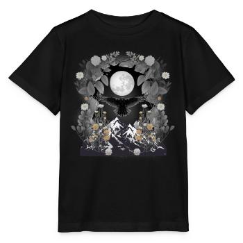 corbeau mystique corbeau corbeau corbeau corbeaux oiseau d’halloween - T-shirt bio MINI CREATOR Stanley/Stella Enfant - noir - Devant - Mikhail (115cm)