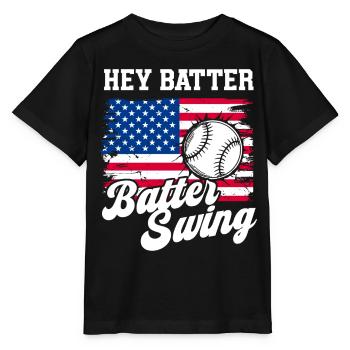 Baseball Sports Baseball Player Pitcher Catcher USA - Stanley/Stella MINI CREATOR Kids’ T-Shirt - black - Front - Mikhail (115cm)
