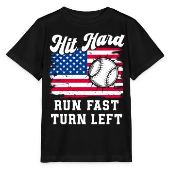 Baseball Sports Baseball Player Pitcher Catcher USA - Stanley/Stella MINI CREATOR Kids’ T-Shirt - black - Front - Mikhail (115cm)