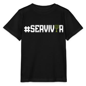 Funny Tennis Player Racket - Stanley/Stella Kinder T-Shirt MINI CREATOR  - Schwarz - Vorne - Mikhail (115cm)