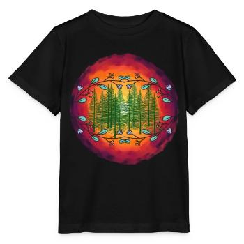 Forêt Nature Épicéa Conifères Forêt Arbres Arbre - T-shirt bio MINI CREATOR Stanley/Stella Enfant - noir - Devant - Mikhail (115cm)