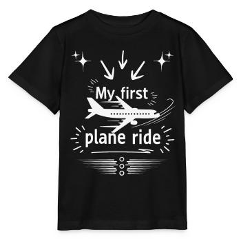 Meine erste Flugreise in Schwarz-Weiß - Stanley/Stella Kinder T-Shirt MINI CREATOR  - Schwarz - Vorne - Mikhail (115cm)