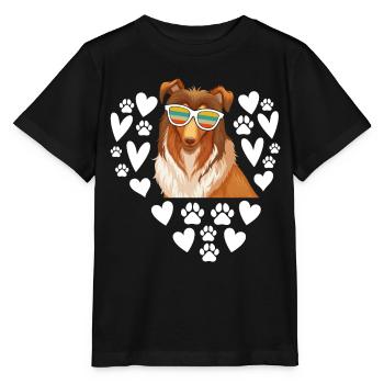 Rough Collie Heart Rough Collie Lover - Stanley/Stella MINI CREATOR Kids’ T-Shirt - black - Front - Mikhail (115cm)