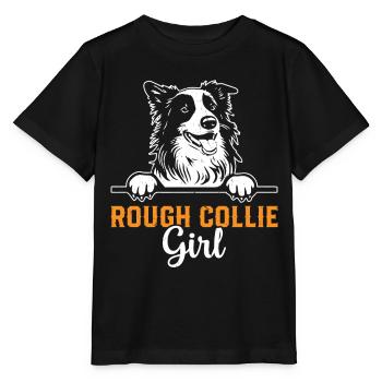 Rough Collie Dog Lover - Rough Collie Girl - Stanley/Stella MINI CREATOR Kids’ T-Shirt - black - Front - Mikhail (115cm)