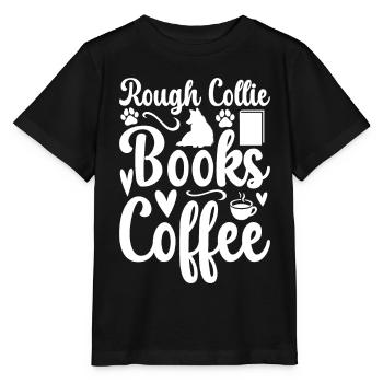 Rough Collie Books Coffee - Rough Collie Puppy - Stanley/Stella MINI CREATOR Kids’ T-Shirt - black - Front - Mikhail (115cm)