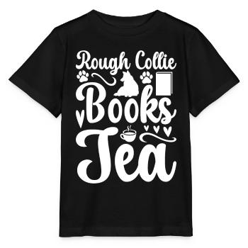Rough Collie Books Tea - Rough Collie Puppy - Stanley/Stella MINI CREATOR Kids’ T-Shirt - black - Front - Mikhail (115cm)