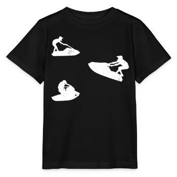 Jet Ski Silhouette Jet Skiing Jet Ski Driver - T-shirt bio MINI CREATOR Stanley/Stella Enfant - noir - Devant - Mikhail (115cm)