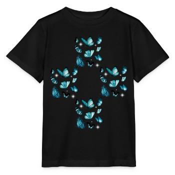 Schmetterlinge Schmetterling Kreuz Kreuze - Stanley/Stella Kinder T-Shirt MINI CREATOR  - Schwarz - Vorne - Mikhail (115cm)