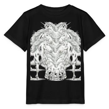 Einhorn Einhörner Fabelwesen Fabeltiere Fabel - Stanley/Stella Kinder T-Shirt MINI CREATOR  - Schwarz - Vorne - Mikhail (115cm)