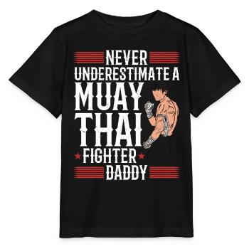 Combattant de Muay Thai Papa Combattant de Muay Thai - T-shirt bio MINI CREATOR Stanley/Stella Enfant - noir - Devant - Mikhail (115cm)