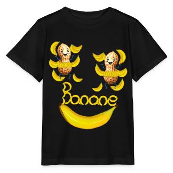 Erdnüsse Erdnuss Banane Bananen - Stanley/Stella Kinder T-Shirt MINI CREATOR  - Schwarz - Vorne - Mikhail (115cm)