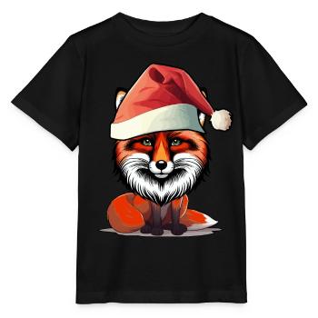 Weihnachtsmann Nikolaus Fuchs spaßig lustig - Stanley/Stella Kinder T-Shirt MINI CREATOR  - Schwarz - Vorne - Mikhail (115cm)