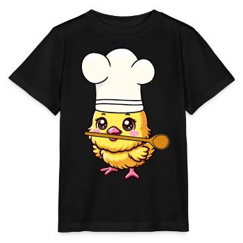 Cuisinier Cuisiniers Cuisinier Cuisinier Poulet poussin - T-shirt bio MINI CREATOR Stanley/Stella Enfant - noir - Devant - Mikhail (115cm)