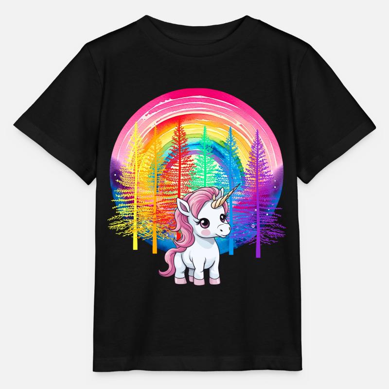 Regenbogen Einhorn Einhörner Kinder Kind - Stanley/Stella Kinder T-Shirt MINI CREATOR  - Schwarz