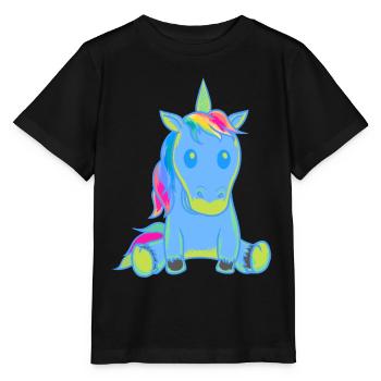 Einhorn Einhörner Baby Kleinkind Kleinkinder Fabel - Stanley/Stella Kinder T-Shirt MINI CREATOR  - Schwarz - Vorne - Mikhail (115cm)