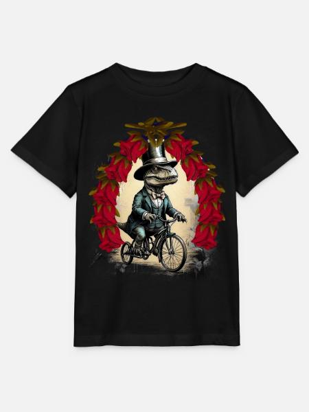 Reptil Reptilien Fahrrad Rad Amphibien Krokodil - Stanley/Stella Kinder T-Shirt MINI CREATOR - Schwarz