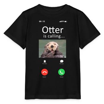 Otter Phone Display Otter Is - Stanley/Stella Kinder T-Shirt MINI CREATOR  - Schwarz - Vorne - Mikhail (115cm)