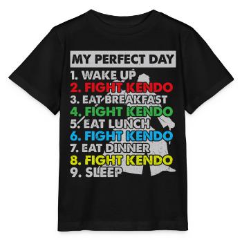 Kendo Wrestler Kendo Fighter - Plan de jour de Kendo - T-shirt bio MINI CREATOR Stanley/Stella Enfant - noir - Devant - Mikhail (115cm)