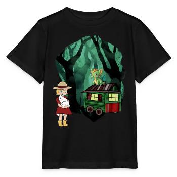 Conte de fées Conte de fées Personnage Dragon Forêt Aventure - T-shirt bio MINI CREATOR Stanley/Stella Enfant - noir - Devant - Mikhail (115cm)