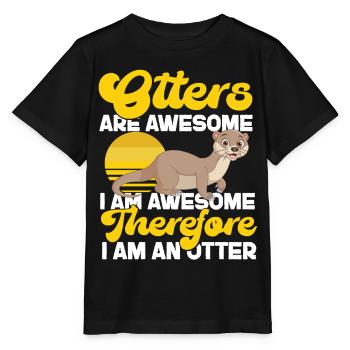 Otter Otters Are Awesome I Am - Stanley/Stella MINI CREATOR Kids’ T-Shirt - black - Front - Mikhail (115cm)