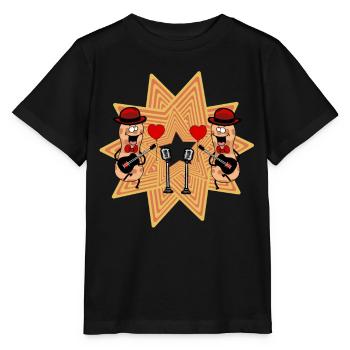 Erdnuss Musiker Gitarrist Gitarristen Erdnüsse - Stanley/Stella Kinder T-Shirt MINI CREATOR  - Schwarz - Vorne - Mikhail (115cm)