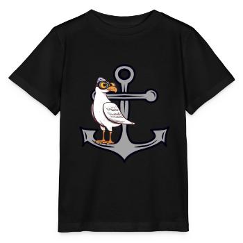 Anchor Seagull Seagulls Seagull Maritime Sailor - Stanley/Stella MINI CREATOR Kids’ T-Shirt - black - Front - Mikhail (115cm)