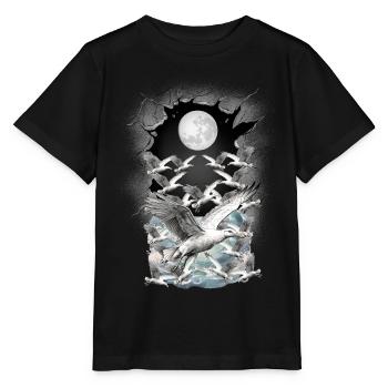 Nature mystique Mer du Nord Mer Baltique Mouettes Oiseaux de mer - T-shirt bio MINI CREATOR Stanley/Stella Enfant - noir - Devant - Mikhail (115cm)