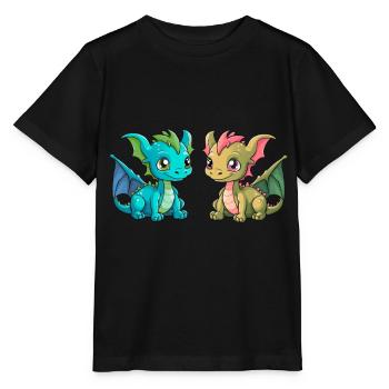 Drache Drachen Kind Kinder Fabelwesen Märchen - Stanley/Stella Kinder T-Shirt MINI CREATOR  - Schwarz - Vorne - Mikhail (115cm)
