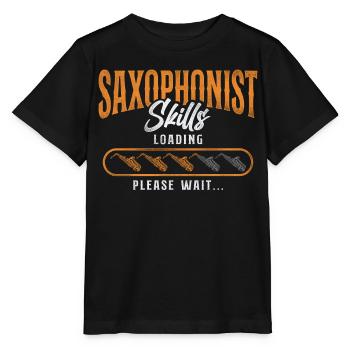 Saxophone Saxophone Skills Loading - Stanley/Stella Kinder T-Shirt MINI CREATOR  - Schwarz - Vorne - Mikhail (115cm)