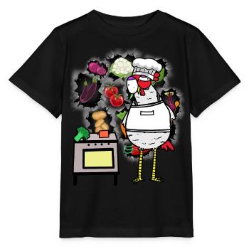 Poulet Cuisinier Cuisiniers Cuisinier - T-shirt bio MINI CREATOR Stanley/Stella Enfant - noir - Devant - Mikhail (115cm)