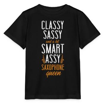 Saxophone Classy Sassy And A Bit - Stanley/Stella MINI CREATOR Kids’ T-Shirt - black - Front - Mikhail (115cm)
