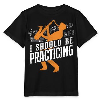Saxophones que je devrais pratiquer - T-shirt bio MINI CREATOR Stanley/Stella Enfant - noir - Devant - Mikhail (115cm)