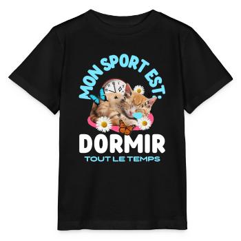 Mon sport est dormir tout le temps. - T-shirt bio MINI CREATOR Stanley/Stella Enfant - noir - Devant - Mikhail (115cm)