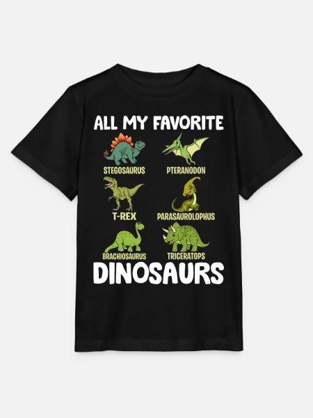 Funny Dinosaur Lover Dino Lover - All my favorite - Stanley/Stella MINI CREATOR Kids’ T-Shirt - black