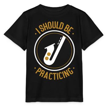 Saxophones que je devrais pratiquer - T-shirt bio MINI CREATOR Stanley/Stella Enfant - noir - Devant - Mikhail (115cm)