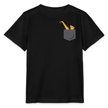 Saxophone Pocket - Stanley/Stella Kinder T-Shirt MINI CREATOR  - Schwarz - Vorne - Mikhail (115cm)