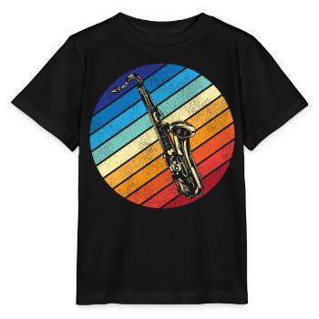 Saxophone Retro Vintage - Stanley/Stella MINI CREATOR Kids’ T-Shirt - black - Front - Mikhail (115cm)