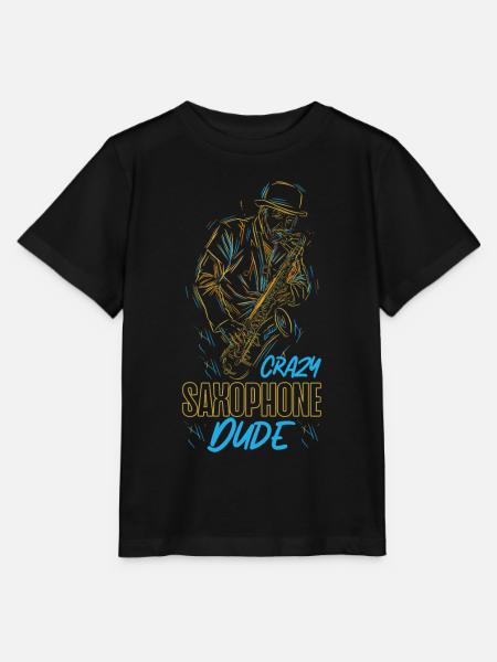 Saxophone Crazy Saxophone Dude - Stanley/Stella Kinder T-Shirt MINI CREATOR  - Schwarz