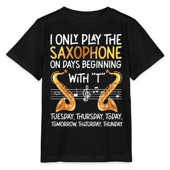 Saxophones Je ne joue que le - T-shirt bio MINI CREATOR Stanley/Stella Enfant - noir - Devant - Mikhail (115cm)