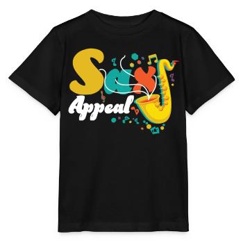 Saxophones Pun Sax Appeal - Stanley/Stella MINI CREATOR Kids’ T-Shirt - black - Front - Mikhail (115cm)