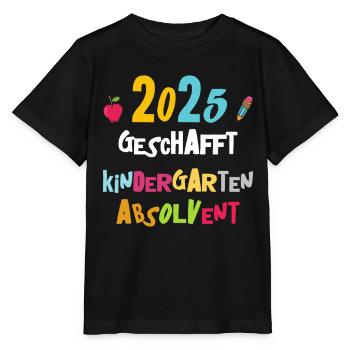 Farewell Kindergarten 2025 Gift Girl Boys - Stanley/Stella MINI CREATOR Kids’ T-Shirt - black - Front - Mikhail (115cm)