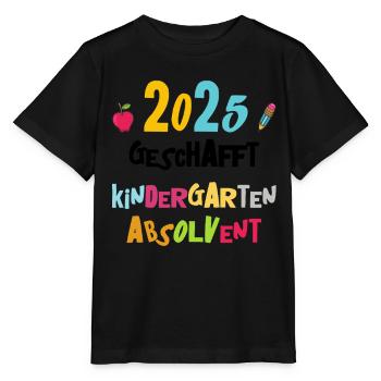 Farewell Kindergarten 2025 Gift Girls Boys - Stanley/Stella MINI CREATOR Kids’ T-Shirt - black - Front - Mikhail (115cm)
