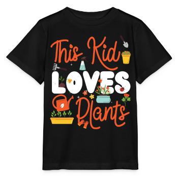 Plant Lover Gardening Kid This Kid - Stanley/Stella MINI CREATOR Kids’ T-Shirt - black - Front - Mikhail (115cm)