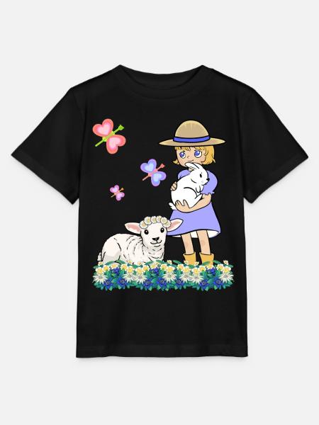 Kinder Kind Mädchen Schaf Schafe Lamm Ostern - Stanley/Stella Kinder T-Shirt MINI CREATOR - Schwarz