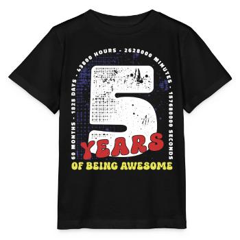 5 Ans Anniversaire Mois Jours Heures Minutes - T-shirt bio MINI CREATOR Stanley/Stella Enfant - noir - Devant - Mikhail (115cm)
