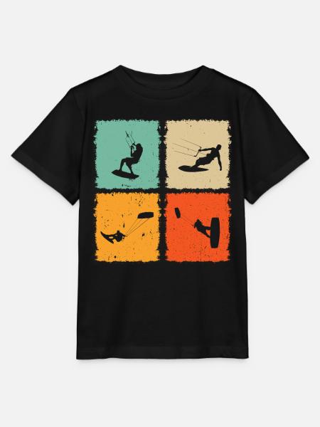 Kitesurfing Silhouette Kitesurfer Kiteboarding - Stanley/Stella Kinder T-Shirt MINI CREATOR - Schwarz