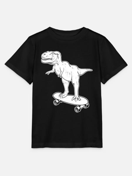 Dinosaur Skateboarding T-Rex Dinosaur - Stanley/Stella Kinder T-Shirt MINI CREATOR  - Schwarz