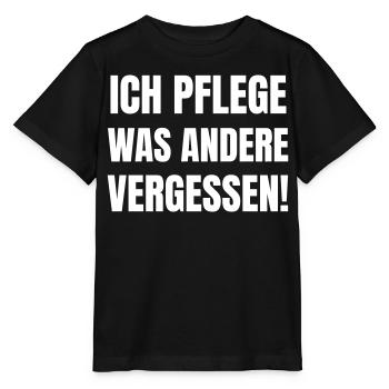 Ich pflege was andere vergessen! - Stanley/Stella Kinder T-Shirt MINI CREATOR  - Schwarz - Vorne - Mikhail (115cm)